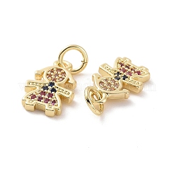 Messing Mikropflaster bunte Zirkonia Charms&nbsp;KK-E068-VF144