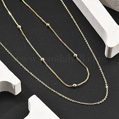 Collares de latón de doble capa&nbsp;NJEW-D302-52G