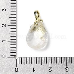 Anhänger in Tropfenform mit facettiertem Quarzkristall&nbsp;KK-D021-03C-G