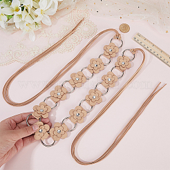 1 pièce de chaîne à maillons en laiton avec anneau en imitation cuir et fleur pour ceinture de ventre pour femmes&nbsp;AJEW-CL0001-49A