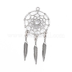 Tibetischer stil Aluminium Anhänger & Charms&nbsp;X-TIBE-Q054-14TAS-NR