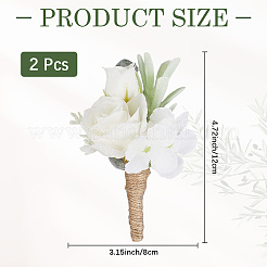 Broche boutonnière fleur en tissu de soie&nbsp;AJEW-WH20020-124A