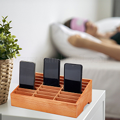 Caja de almacenamiento de teléfono celular de madera de 24 rejilla&nbsp;AJEW-WH0258-969B