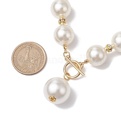 Collares de cuentas acrílicas de imitación de perla blanca&nbsp;NJEW-JN05122-02