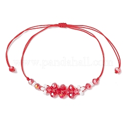 Braccialetti di perline di vetro intrecciate galvanizzate&nbsp;BJEW-MZ00183-02