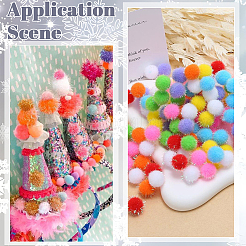 120 Stück 6 Farben Pailletten Polypropylenfaser Seide Pompom Ball&nbsp;FIND-SC0019-69