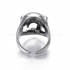 Teschio punk gotico con anello polsino aperto in lega di sigaretta con strass per uomo donna&nbsp;RJEW-T009-51AS