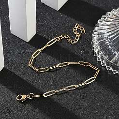 PVD-Vakuumbeschichtung 304 Edelstahl Büroklammer-Kettenarmband für Männer und Frauen&nbsp;BJEW-E031-10G