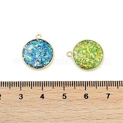 Gestellplattierte Messinganhänger mit synthetischem Opal&nbsp;KK-Q020-07G