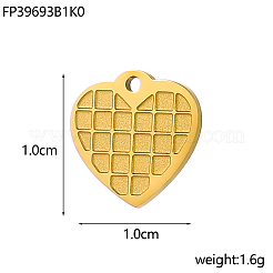 Pendentifs en acier inoxydable 304 avec breloques en forme de cœur&nbsp;STAS-OY004-43G