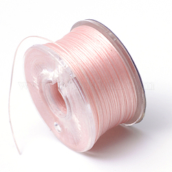 Spezialbeschichtete Polyester-Perlenfäden für Saatperlen, rosa, 0.1 mm, ca. 50 Yards / Rolle
