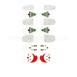 Nagelkunstaufkleber der vollen Abdeckung, selbstklebend, für Nagelspitzen Dekorationen, Weihnachten Stil, Farbig, 10x5.5 cm