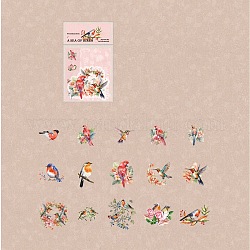 30 Stück Blumen-Vogel-Haustier-wasserdichte selbstklebende Aufkleber, für diy scrapbooking, Fotoalbum Dekoration, Licht Korallen, 30~65 mm