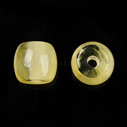 Бусины из cмолы, имитация нефрита, баррель, желтое шампанское, 8x7 мм, отверстие : 1.6 мм