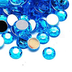 Cabochon strass acrilico di taiwan, sfaccettato, mezzo tondo, cielo blu profondo, 4x1.5mm, circa 10000pcs/scatola