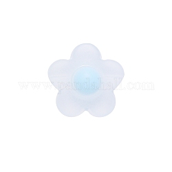 つや消し樹脂カボション  女性のためのネイルアートデコレーションアクセサリー  花  ライトスカイブルー  16.5x17x9.5mm  穴：2.5mm