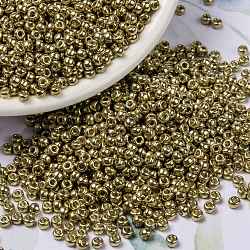 MIYUKI Round Rocailles Beads, Japanese Seed Beads, (RR4204) Duracoat Galvanized Champagne, 8/0, 3mm, Hole: 1mm, about 422~455pcs/bottle, 10g/bottle