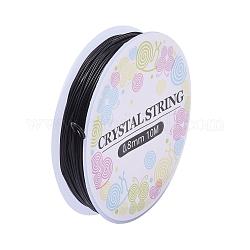 Elastic Crystal Thread, Stretchy String Bead Cord, for Beaded Jewelry Making, Black, 0.8mm, about 10.93 yards(10m)/roll