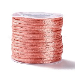 Cuerda de nylon, cordón de cola de rata de satén, Para hacer bisutería, anudado chino, piel roja, 1.5mm, alrededor de 16.4 yarda (15 m) / rollo