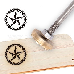 Stamping Embossing Soldering Brass with Stamp, for Cake/Wood, Star Pattern, 30mm