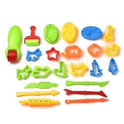 Outils de pâte à modeler en plastique mélangés, coupe-pâte d'argile, les moules, outils de modélisation, jouets en argile à modeler pour enfants, colorées, 26 pièces / kit