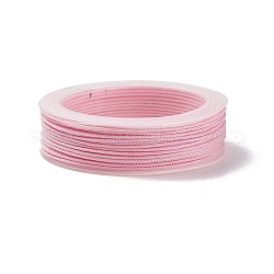 Плетеные нити нейлона, окрашенные, завязывая шнур, для китайского вязания, ремесла и изготовление ювелирных изделий, розовые, 1 мм, около 21.87 ярда (20 м) / рулон