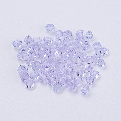 Perles d'imitation cristal autrichien, grade AAA, facette, Toupie, support violet, 3x3mm, Trou: 0.7~0.9mm