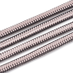 Cuerda elástica, con exterior de nylon y el caucho en el interior, rosa brumosa, 5.5x2.5mm, Aproximadamente 100 yarda / paquete (300 pies / paquete)