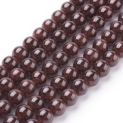 Edelstein Perlen Stränge, natürlicher Granat, Runde, dunkelrot, 6 mm, Bohrung: 0.5 mm, ca. 32 Stk. / Strang, 8.5 Zoll