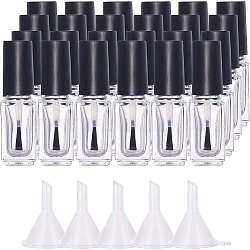 Benecreat 24pcs 5ml leere Nagellackflaschen transparente Glasnagellackflaschen mit Pinseln, 5 Stück Trichterbehälter