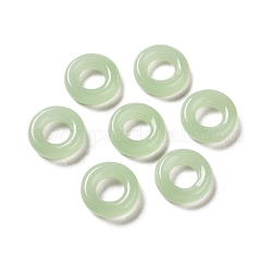 Verbindungsringe aus Glas, imitatorische Jade, runden Ring, Honigmelone, 16x4 mm, Innendurchmesser: 7.8 mm