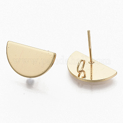 Accessoires de clous d'oreilles en laiton, avec boucle, véritable 18k plaqué or, sans nickel, pastèque, 9x16mm, Trou: 2.5mm, pin: 0.8 mm