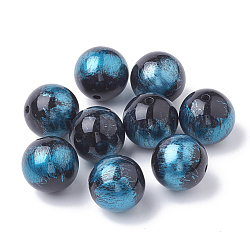 Sprühen gemalte Acrylperlen-Spitzlackiert, Runde, Deep-Sky-blau, 15x16 mm, Bohrung: 1.5 mm, ca. 210 Stk. / 500 g