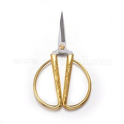 Stainless Steel Scissors, with Zinc Alloy Handle, Golden, 12.5x7.2x0.9cm