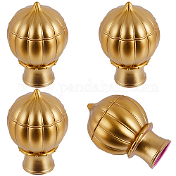 Plastic Curtain Rod Heads, Round Drapery Pole Finials, Random White and Pink Interior Colors, Gold, 97.5x64mm, Inner Diameter: 29.5mm
