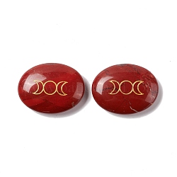Натуральная красная яшма лечебный массаж пальмовые камни, карманный камень для беспокойства, для снятия стресса при тревоге, овал с тройной луной, 33x43x11~12 мм