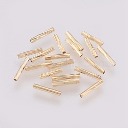 Abalorios de tubo de latón, sin níquel, real 18k chapado en oro, 8.5x1.5mm, agujero: 1 mm