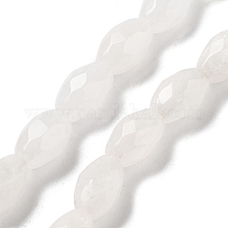 Chapelets de perles en cristal de quartz naturel, cristal de roche, riz facettes, 12.5x8mm, Trou: 1.2mm, Environ 16 pcs/chapelet, 7.68 pouce (19.5 cm)