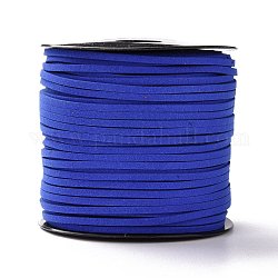 Экологичный шнур из искусственной замши, искусственная замшевая кружева, синие, 3.0x1.4 мм, около 90 м / рулон