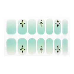 Наклейки для ногтей с полным покрытием, самоклеящийся, для украшения ногтей, аквамарин, 24x8 мм, 14шт / лист