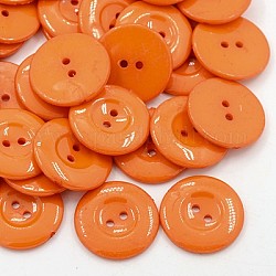 Акриловые швейные пуговицы, для одежды , пластиковые пуговицы рубашки, 2-луночное, окрашенные, плоско-круглые, темно-оранжевый, 25x3 мм, отверстие : 2 мм