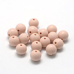 Perles de silicone écologiques de qualité alimentaire, perles à mâcher pour les jouets de dentition, Diy soins infirmiers colliers faisant, ronde, peachpuff, 14~15mm, Trou: 2mm