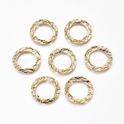 Connettori per maglie in ottone, placcato di lunga durata, nichel libero, anello, vero placcato oro 18k, 21x0.4mm, Foro: 1.2 mm