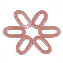 Acrylic Linking Rings, Quick Link Connectors, For Jewelry Chains Making, Imitation Gemstone Style, Oval, Rosy Brown, 36.5x21x3.5mm, Hole: 24.5x8.5mm, about: 290pcs/500g