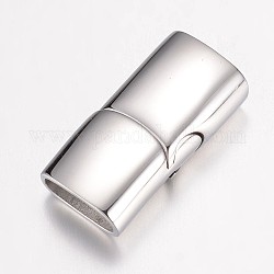 304 Magnetverschluss aus Edelstahl mit Klebeenden, Rechteck, Edelstahl Farbe, 24x12x7.5 mm, Bohrung: 5x10 mm