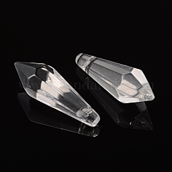 Sfaccettato pendenti di vetro, suncatcher di cristallo, chiaro, 36~38x12~14mm, Foro: 1 mm