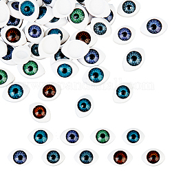 Ahandmaker 45 paires d'yeux en acrylique réalistes de 14 mm, Globes oculaires ovales d'halloween, 9 couleur, yeux d'ours pour accessoires d'halloween, décor de fête, bricolage, marionnettes bjd, fabrication d'yeux artisanaux