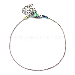 Placcatura ionica (ip) 304 braccialetti a catena serpentina in acciaio inossidabile, colore arcobaleno, 6-3/4 pollice (17 cm)