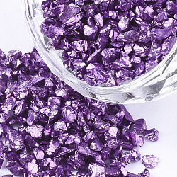 FGB Plated Glass Seed Beads, For Nail Art Decoration Accessories, No Hole/Undrilled, Chips, Dark Orchid, 2.0~5.0mm, about 450g/bag