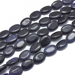 Goldstone sintética azul hebras de abalorios, oval, 14x10x4.5mm, agujero: 1 mm, aproximamente 28 pcs / cadena, 15.3 pulgada (39 cm)